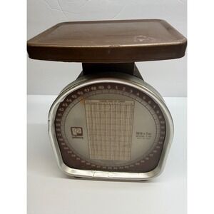 Vintage Pelouze Model Y-50 Postal Scale 50lb Capacity Brown Metal 1978 Office
